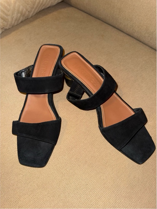 Martinez Shoes - Martinez Black Suede Double-Strap Women's Slide Sandals